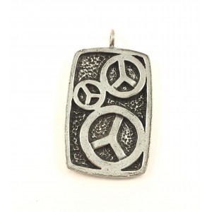 Antique silver ''PEACE'' metal pendant*